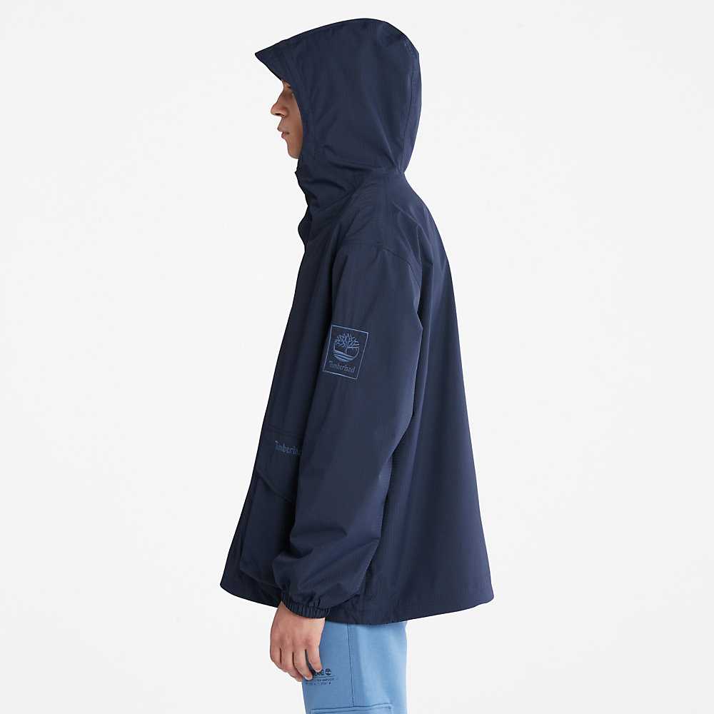 Men's Timberland Stow-and-Go Windbreaker Dark Blue | UAE-8302164