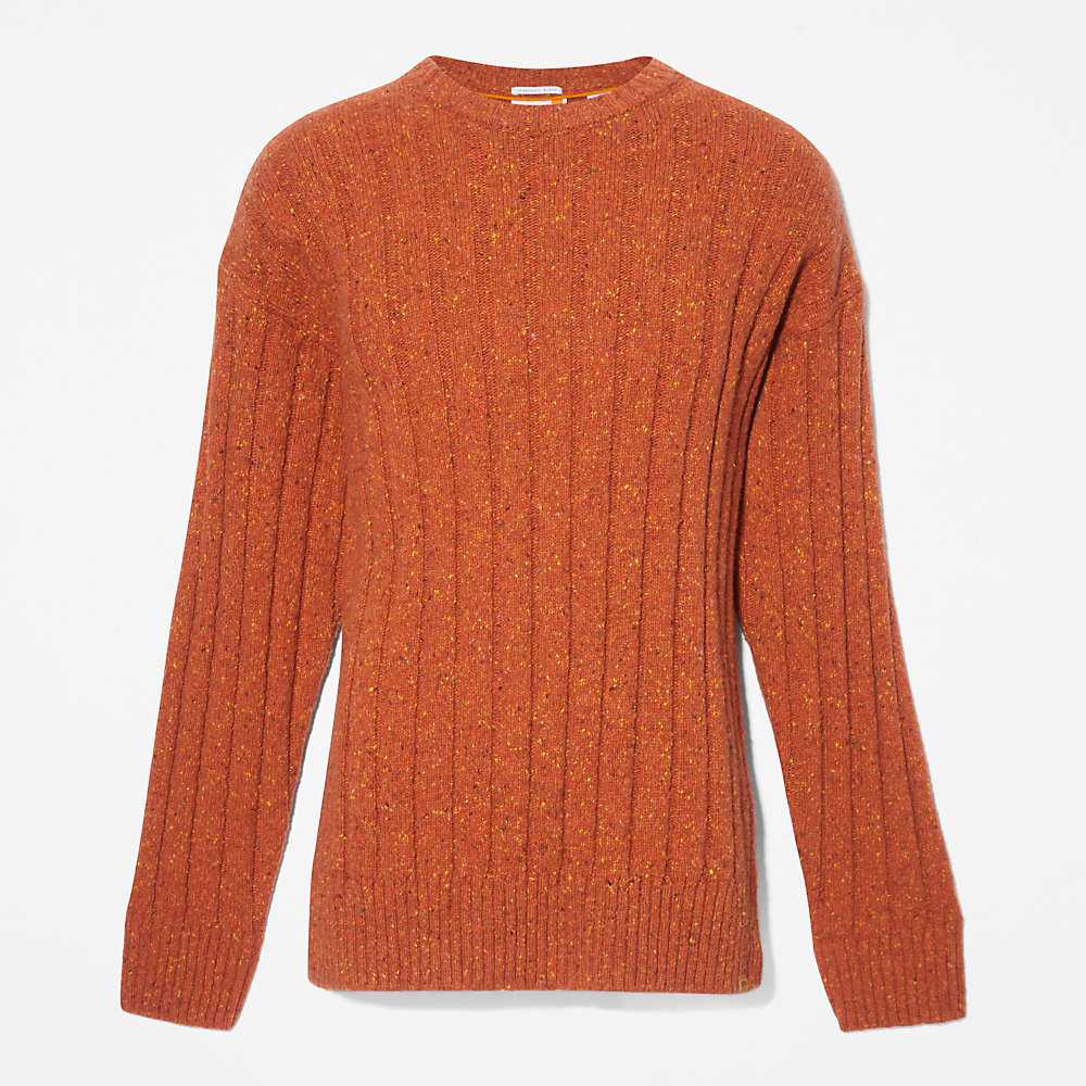 Men's Timberland Textured Sweatshirt Orange | UAE-5234809