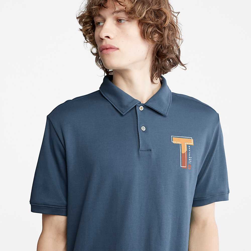 Men's Timberland TimberFresh™ Polo Shirts Dark Blue | UAE-5123980