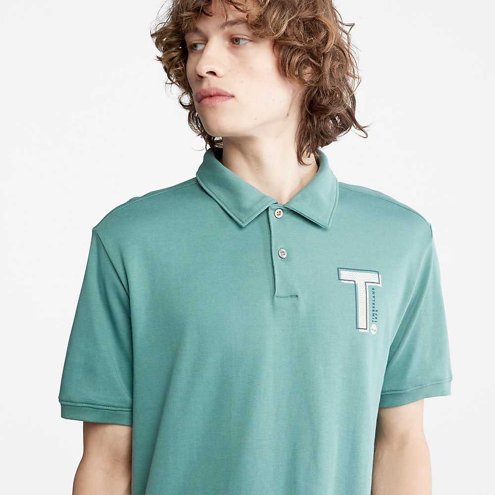 Men's Timberland TimberFresh™ Polo Shirts Turquoise | UAE-5968270