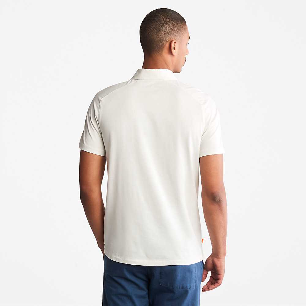 Men's Timberland TimberFresh™ Supima® Polo Shirts White | UAE-3614758