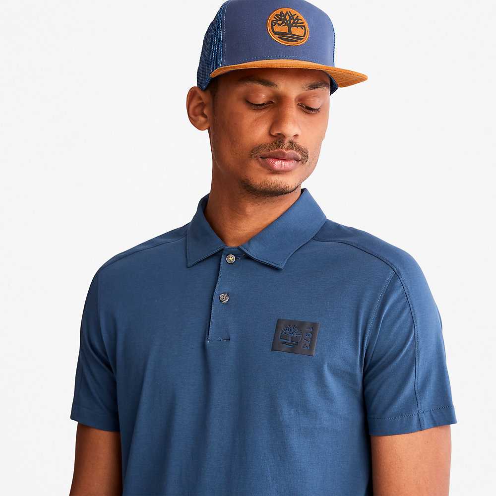 Men's Timberland TimberFresh™ Supima® Polo Shirts Dark Blue | UAE-3619584