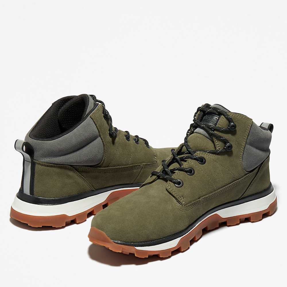 Men's Timberland Treeline Chukka Boots Dark Green | UAE-5871920