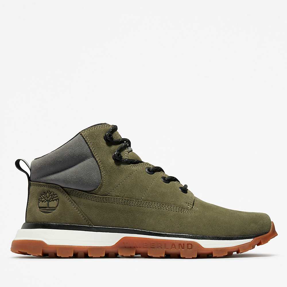 Men\'s Timberland Treeline Chukka Boots Dark Green | UAE-5871920