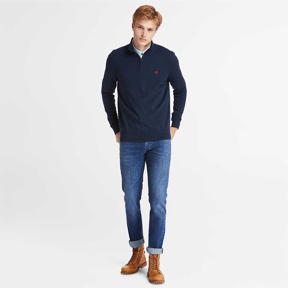 Men's Timberland Williams River Sweaters Navy | UAE-6541802