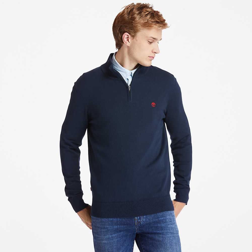 Men\'s Timberland Williams River Sweaters Navy | UAE-6541802