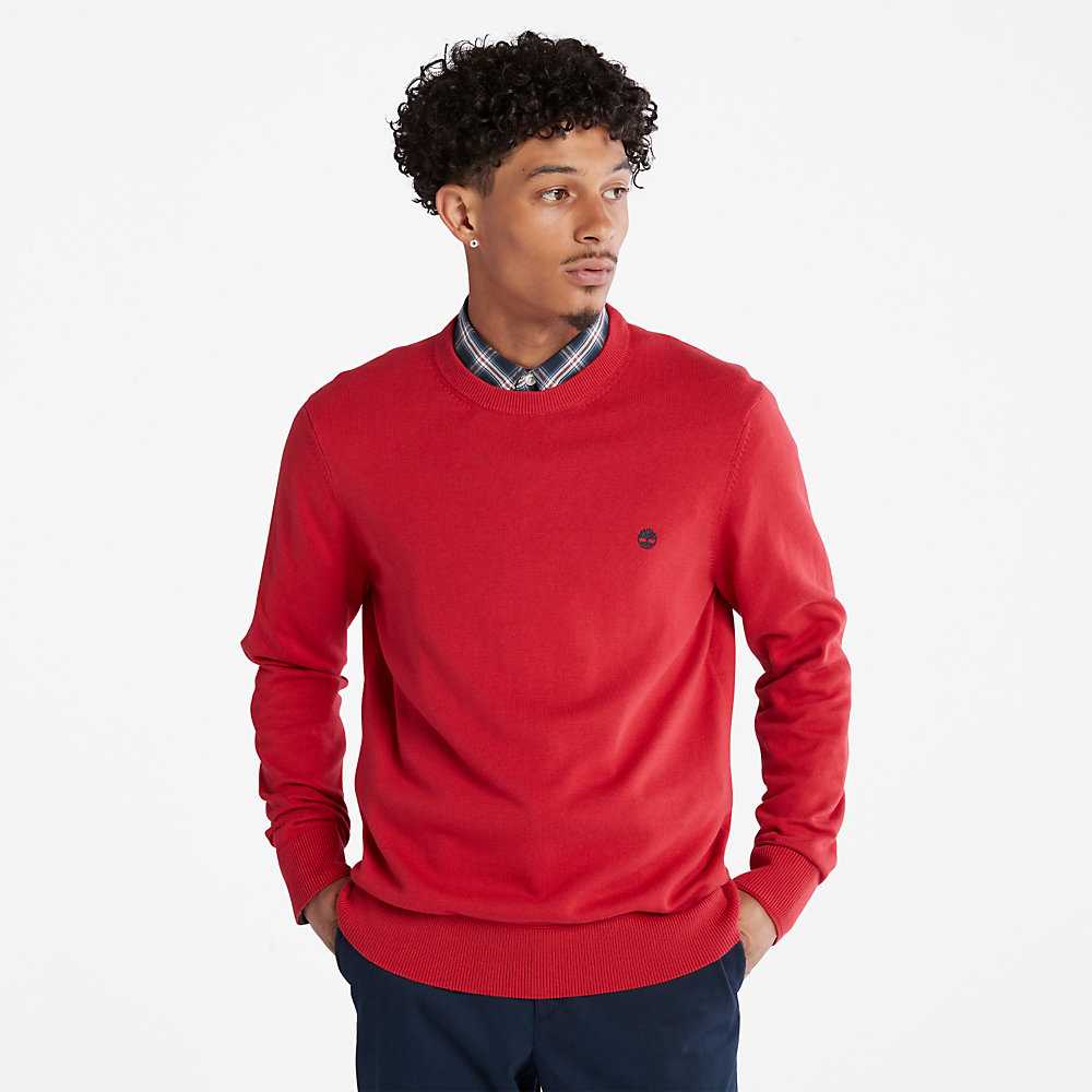 Men\'s Timberland Williams River Sweaters Red | UAE-6720495