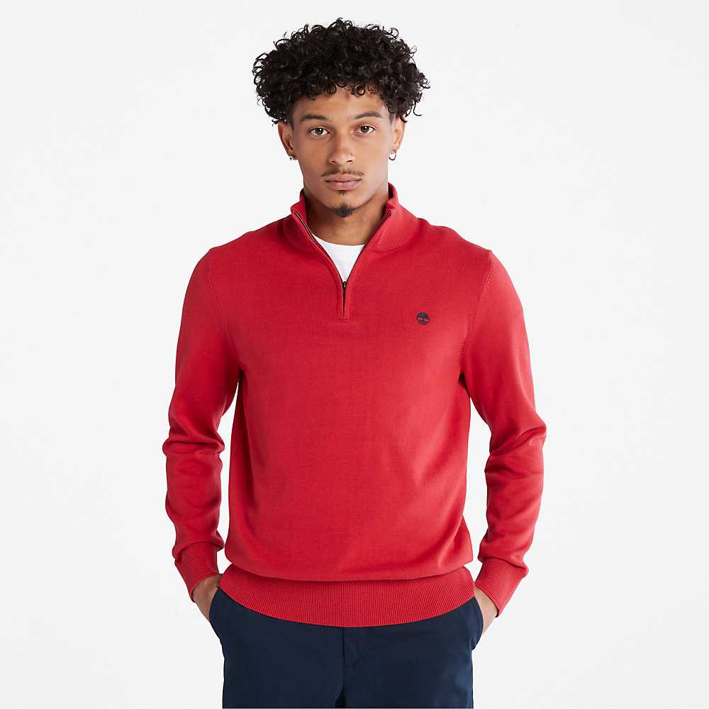 Men\'s Timberland Williams River Sweatshirt Red | UAE-7549126