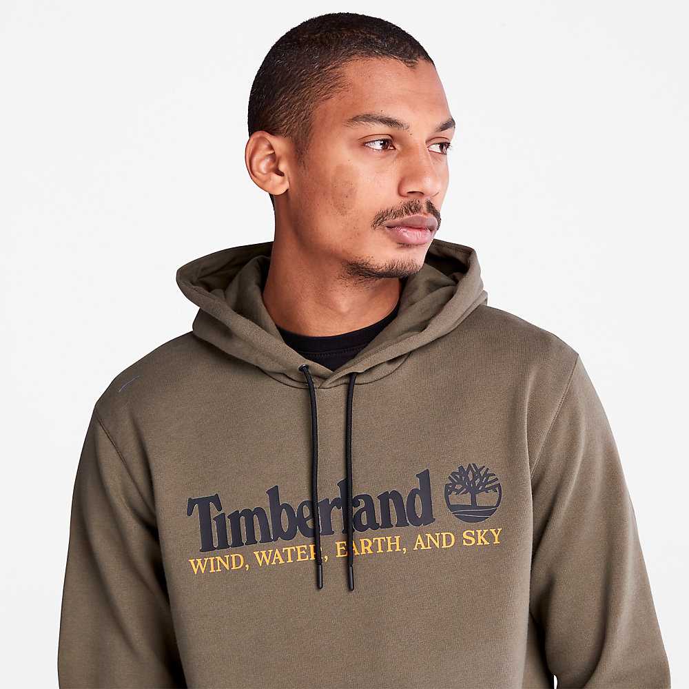 Men's Timberland Wind Water Earth And Sky Hoodie Green | UAE-0146783