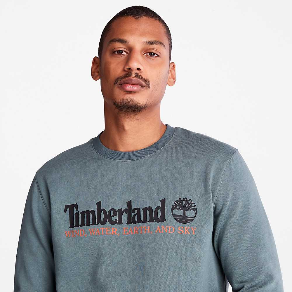 Men's Timberland Wind Water Earth And Sky Sweatshirt Green | UAE-1203946