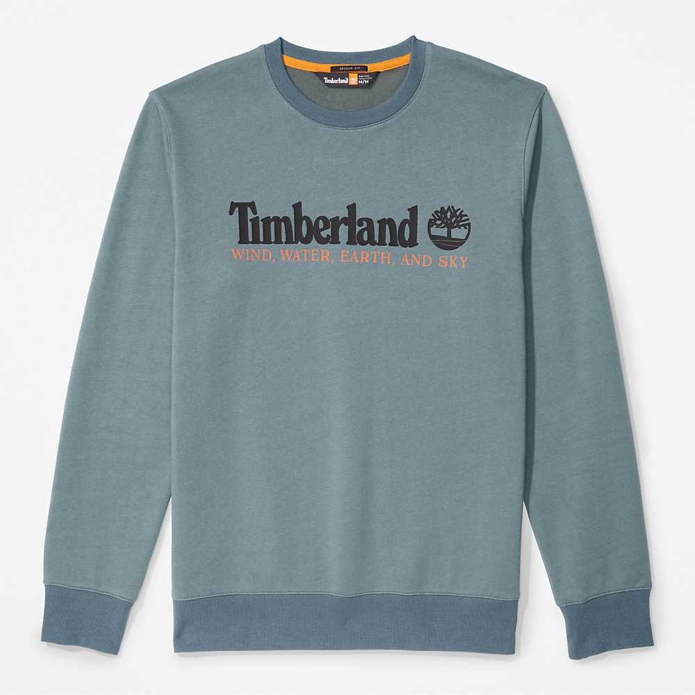 Men's Timberland Wind Water Earth And Sky Sweatshirt Green | UAE-1203946