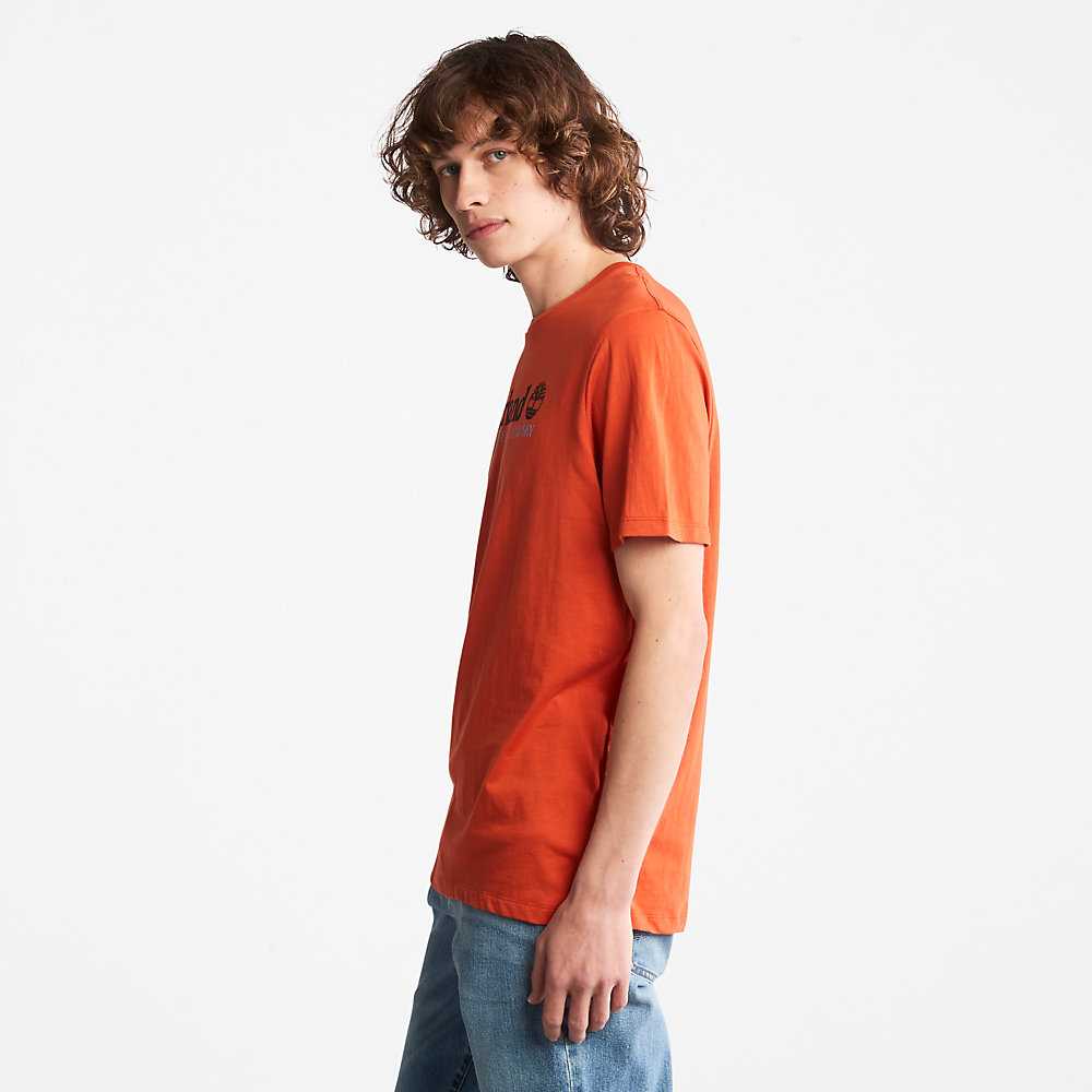 Men's Timberland Wind Water Earth And Sky T Shirts Orange | UAE-1387924