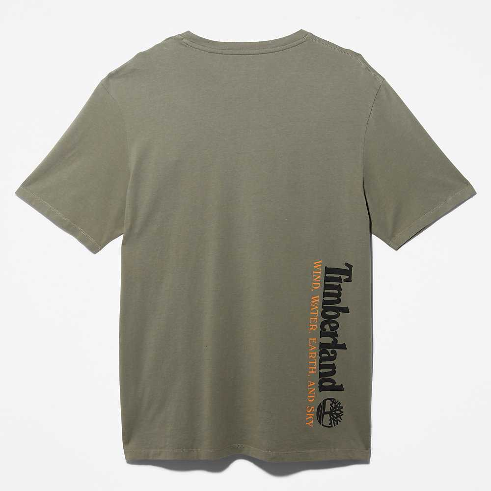 Men's Timberland Wind Water Earth And Sky T Shirts Green | UAE-4651387