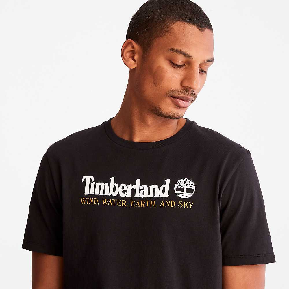 Men's Timberland Wind Water Earth And Sky T Shirts Black | UAE-5283961