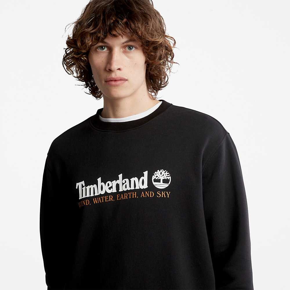 Men's Timberland Wind Water Earth And Sky Sweatshirt Black | UAE-6217908