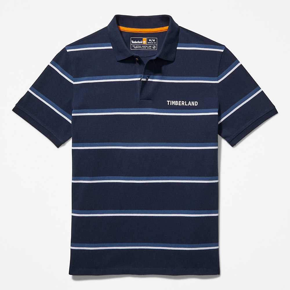 Men's Timberland Zealand River Polo Shirts Navy | UAE-3185967