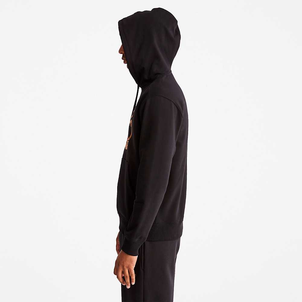 Men's Timberland ree-Logo Hoodie Black | UAE-9362150