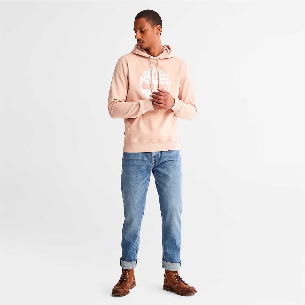 Men's Timberland ree-Logo Hoodie Pink | UAE-0813976