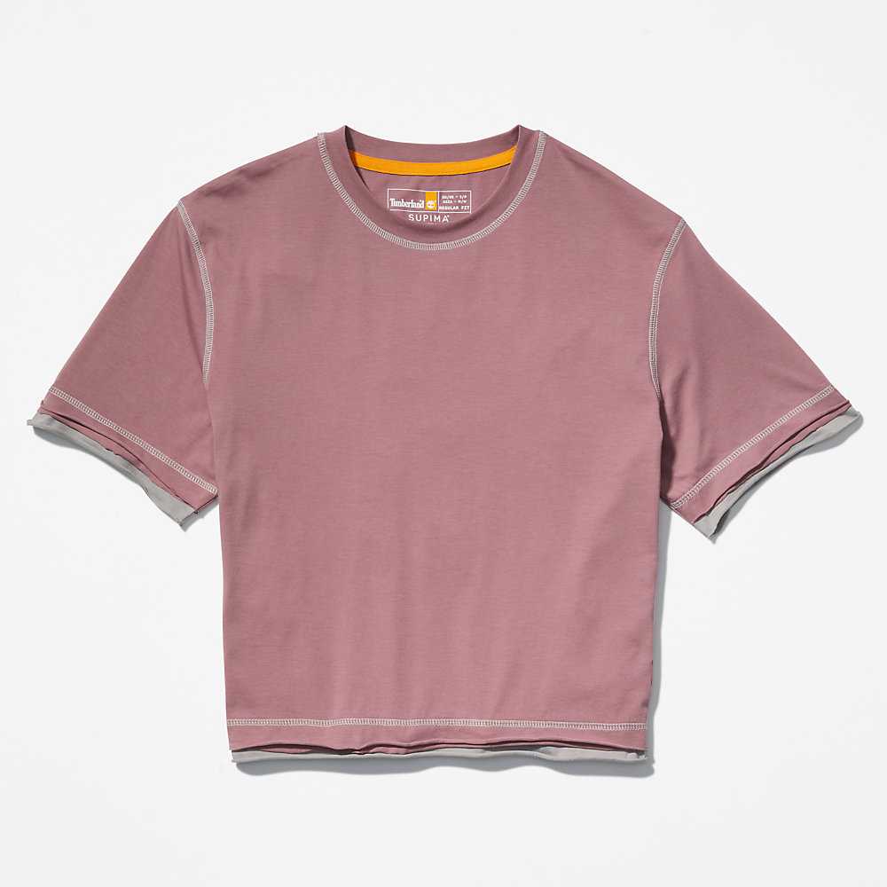 Women's Timberland Anti-Odour Supima® T Shirts Purple | UAE-8341590