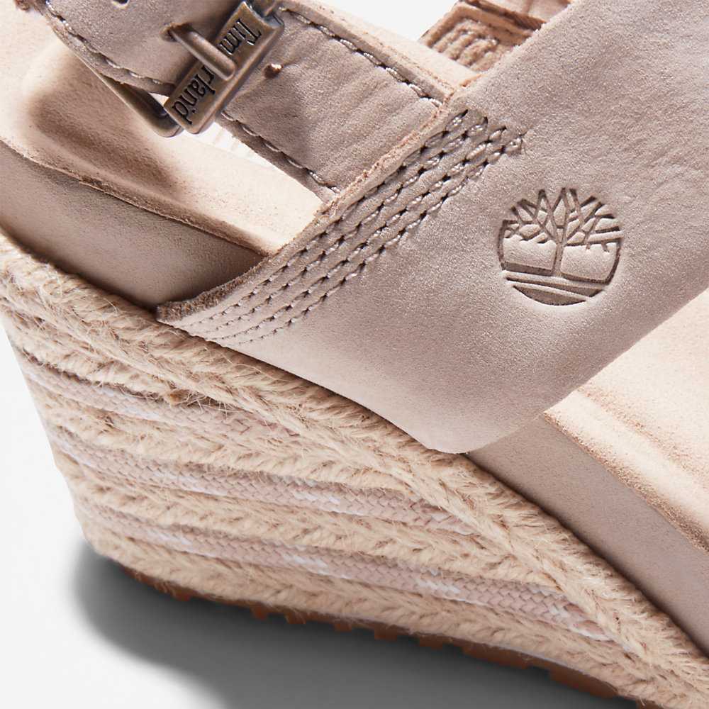 Women's Timberland Capri Sunset Wedge Sandals Beige | UAE-9780614