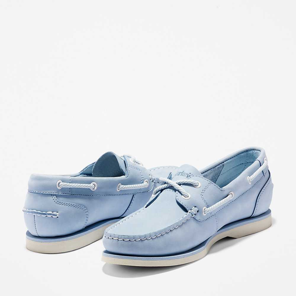 Women's Timberland Classic Boat Shoes Blue | UAE-2153847