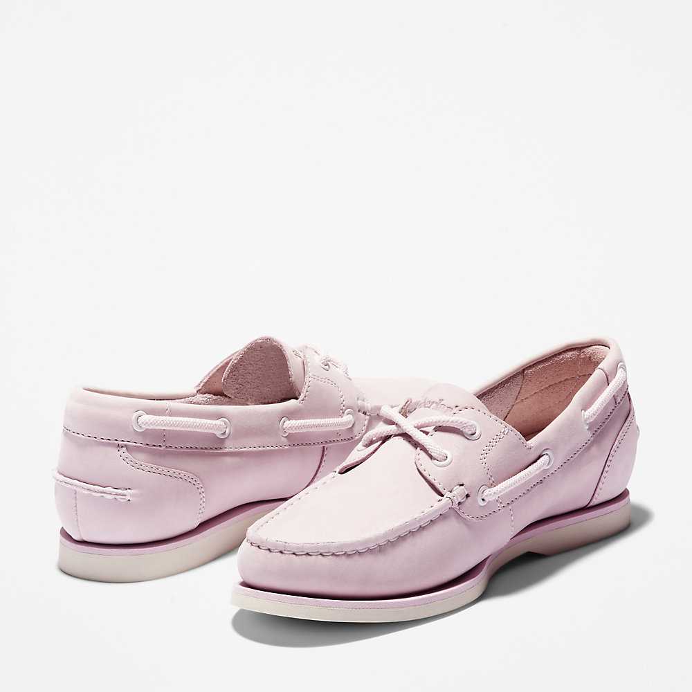 Women's Timberland Classic Boat Shoes Pink | UAE-4851067