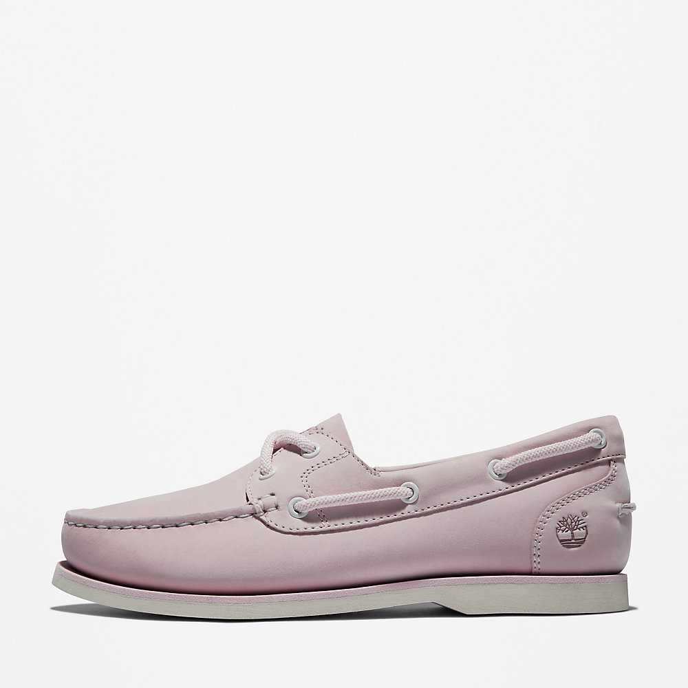 Women's Timberland Classic Boat Shoes Pink | UAE-4851067