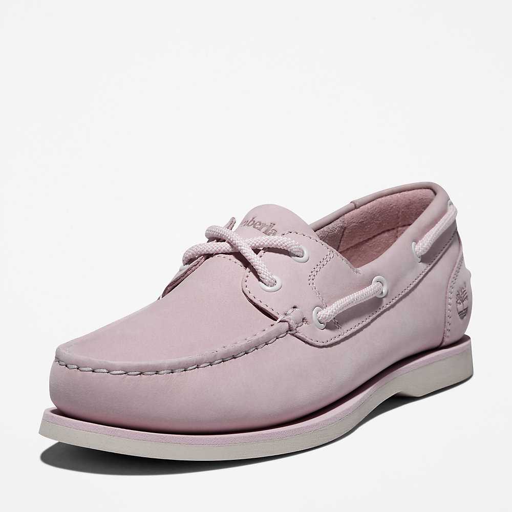 Women's Timberland Classic Boat Shoes Pink | UAE-4851067