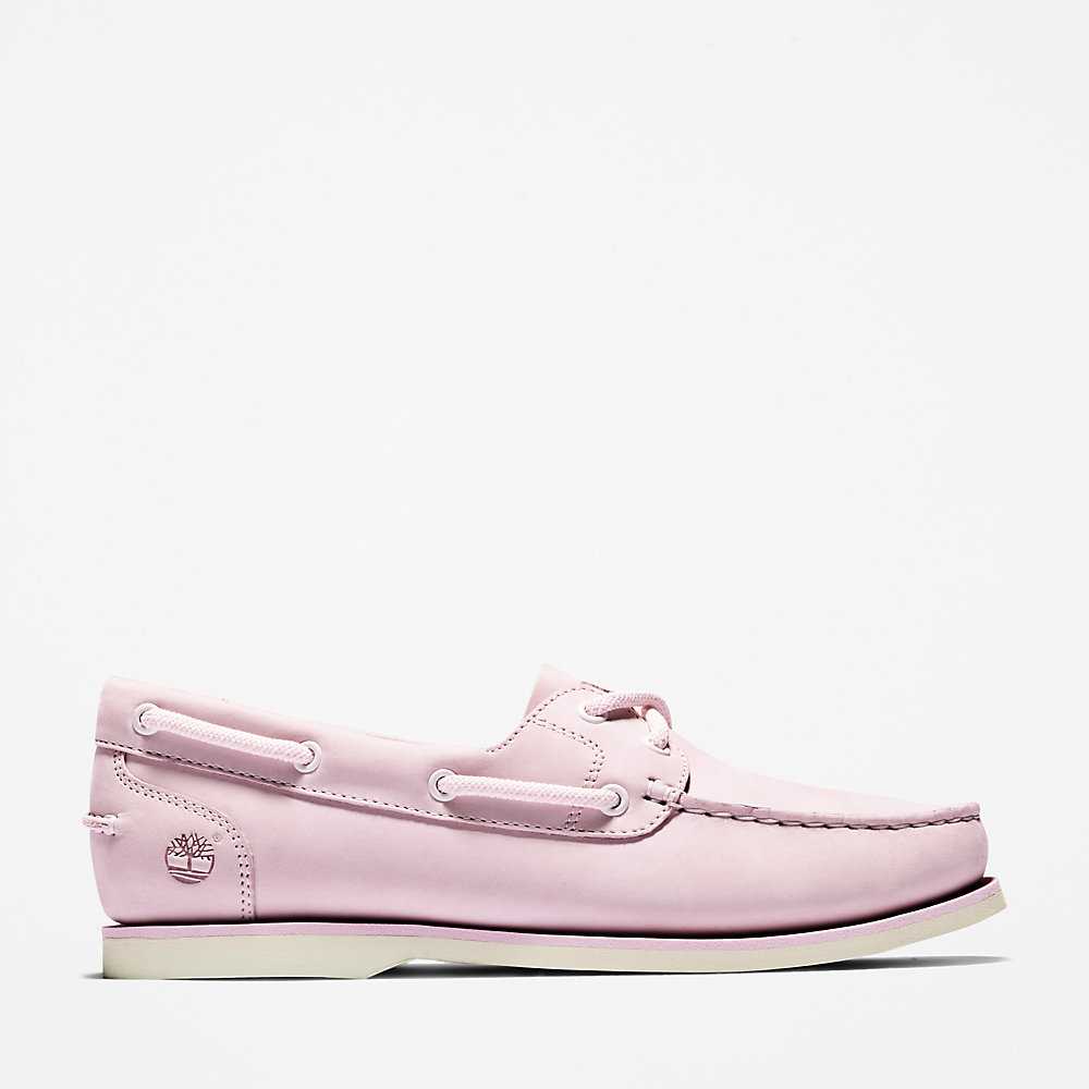 Women\'s Timberland Classic Boat Shoes Pink | UAE-4851067