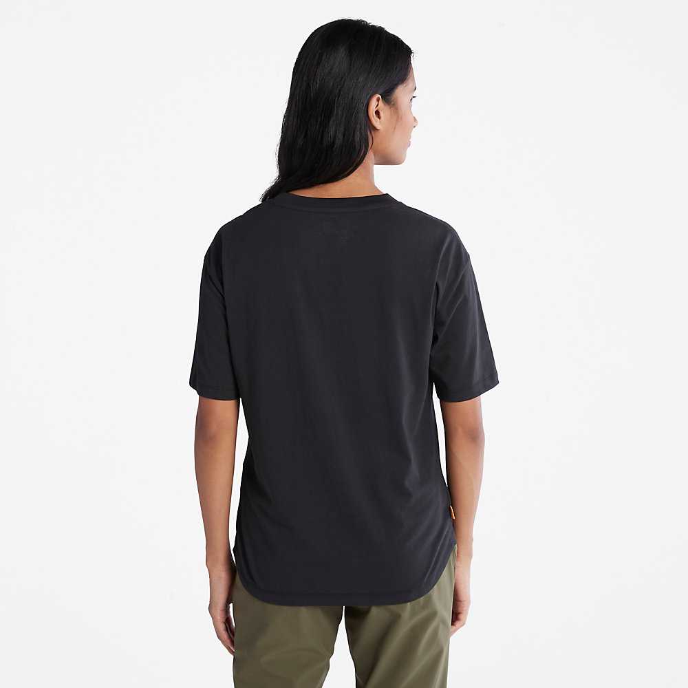 Women's Timberland Classic T Shirts Black | UAE-6879501