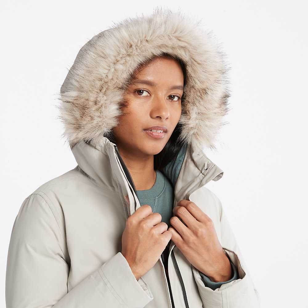 Women's Timberland Down-Free Parka Jackets Light Grey | UAE-0698341