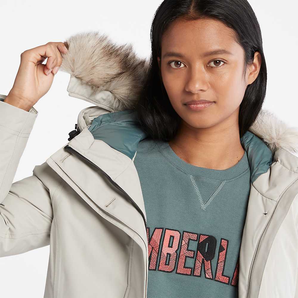 Women's Timberland Down-Free Parka Jackets Light Grey | UAE-0698341