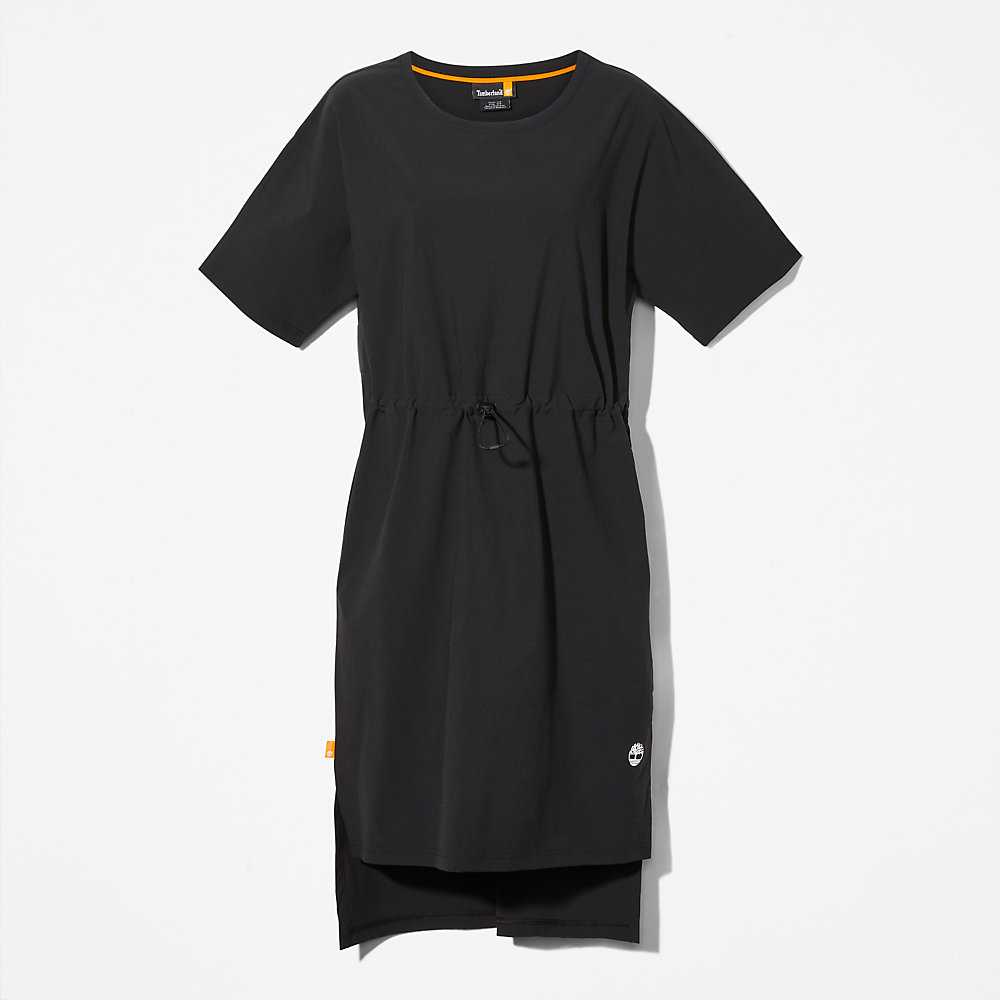 Women's Timberland Drawstring Dress Black | UAE-1587963