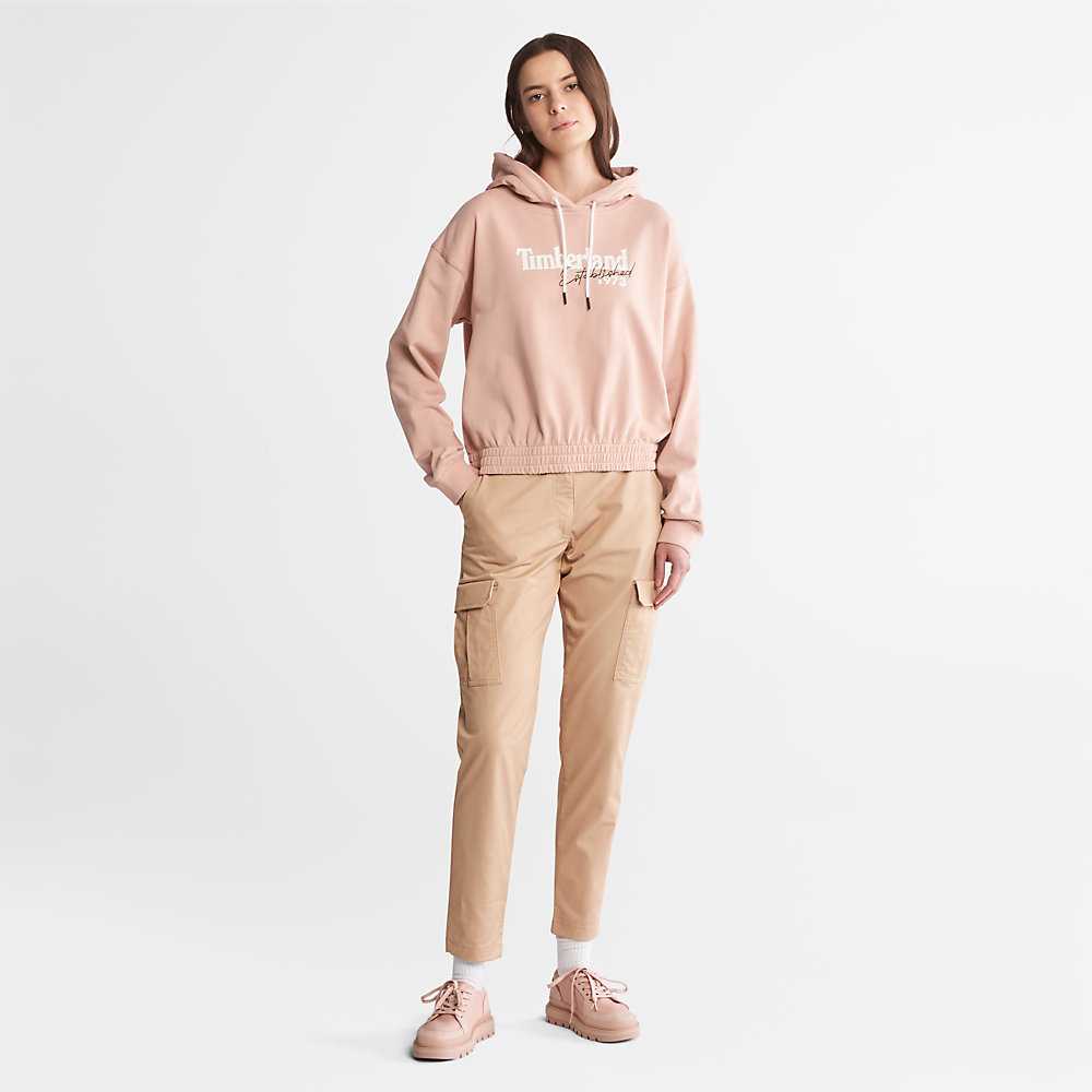 Women's Timberland Established 1973 Hoodie Pink | UAE-6427159