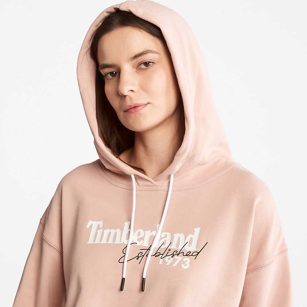 Women's Timberland Established 1973 Hoodie Pink | UAE-6427159