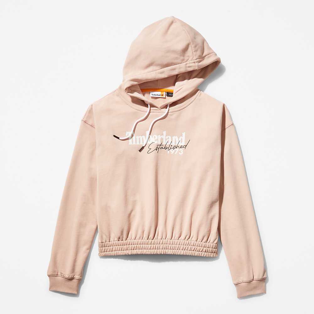 Women's Timberland Established 1973 Hoodie Pink | UAE-6427159