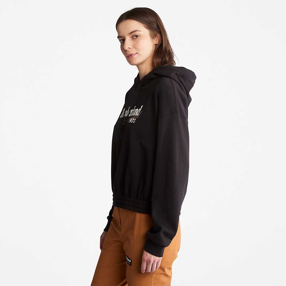 Women's Timberland Established 1973 Hoodie Black | UAE-8952314