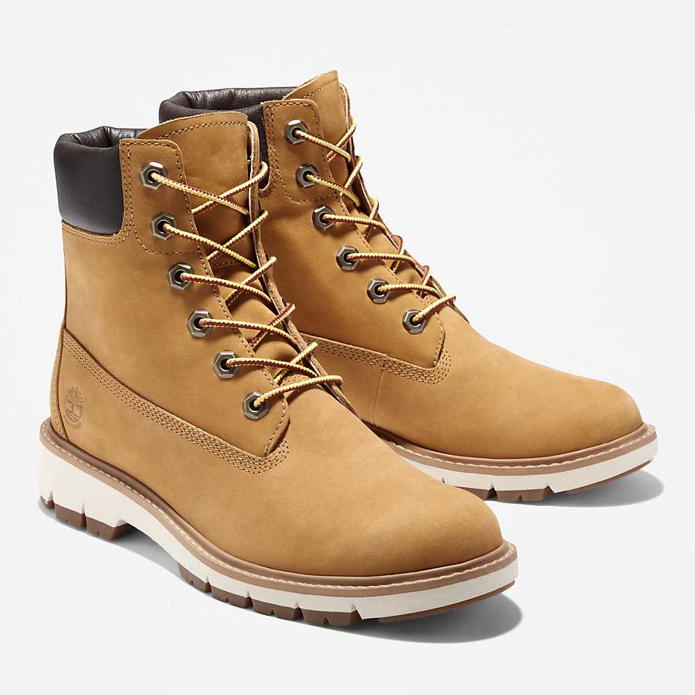 Women's Timberland Lucia Way Lace Up Boots Yellow | UAE-8735910