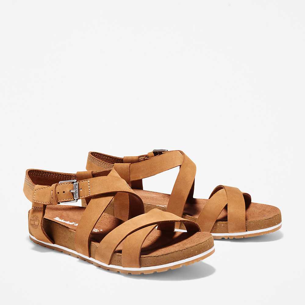 Women's Timberland Malibu Waves Sandals Brown | UAE-2918745