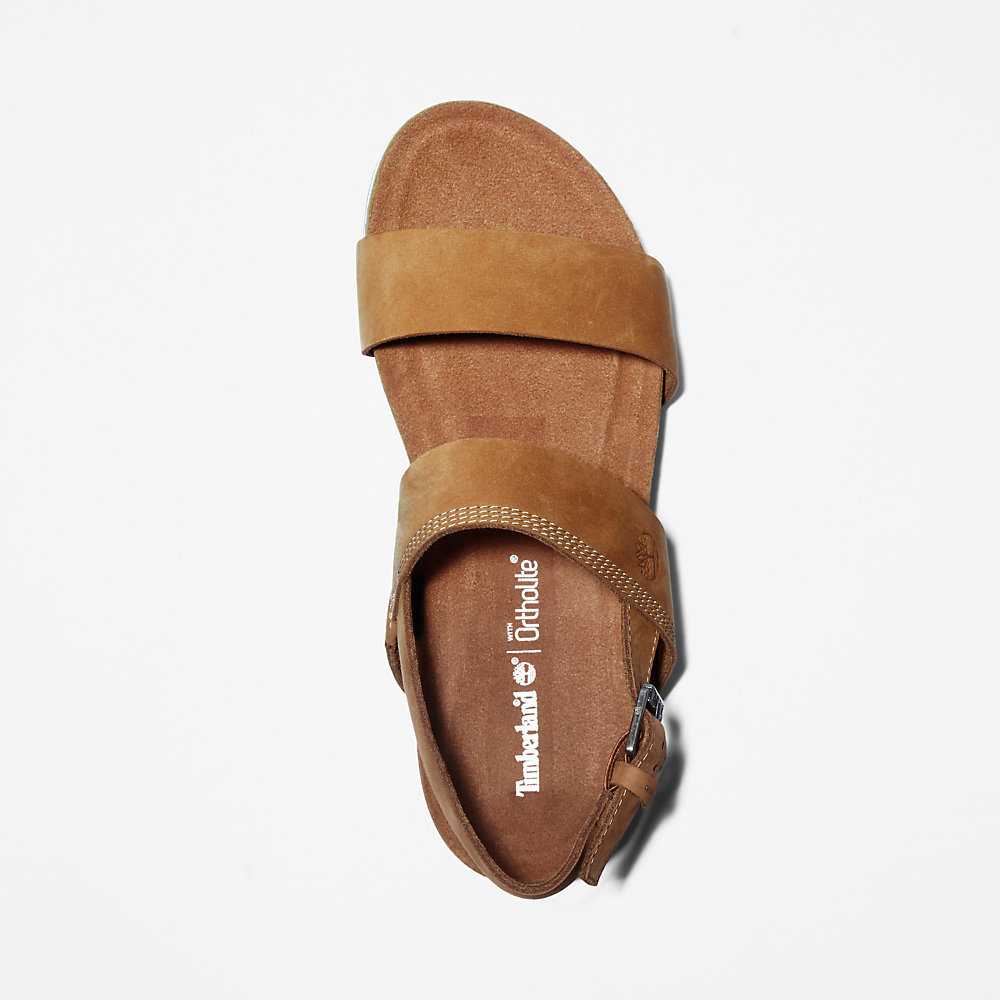 Women's Timberland Malibu Waves Sandals Brown | UAE-3269081