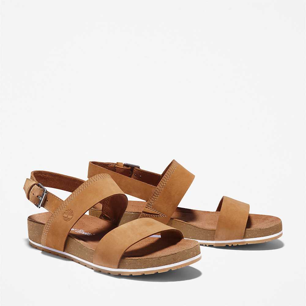 Women's Timberland Malibu Waves Sandals Brown | UAE-3269081