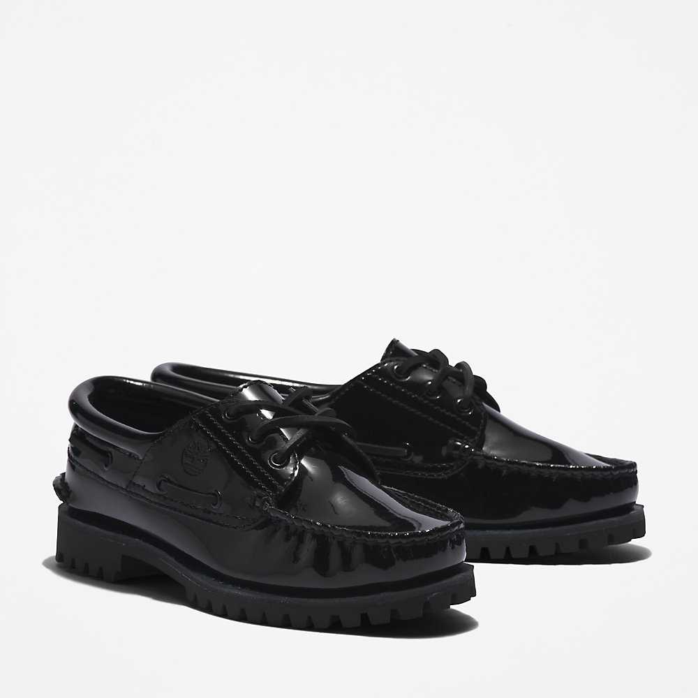 Women's Timberland Noreen 3-Eye Boat Shoes Black | UAE-4625097