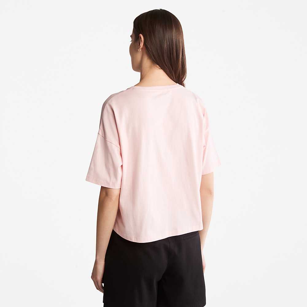 Women's Timberland Pastel T Shirts Pink | UAE-5641982