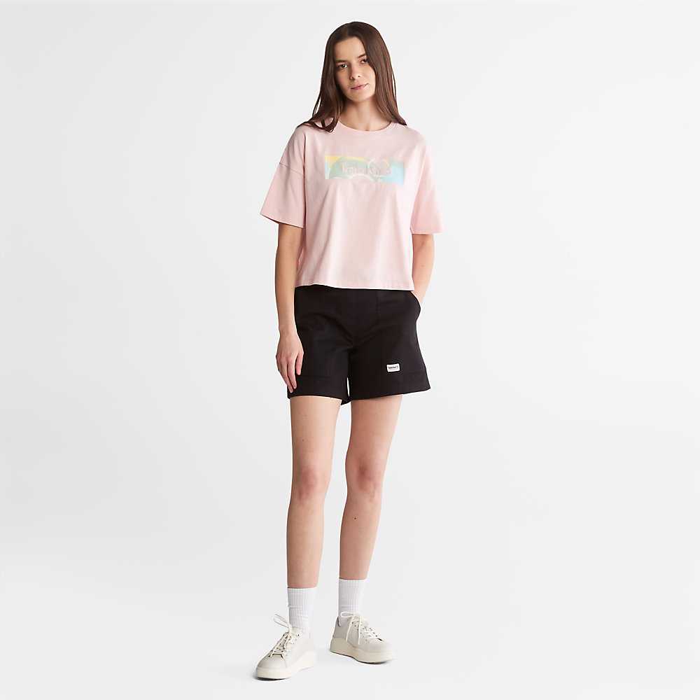 Women's Timberland Pastel T Shirts Pink | UAE-5641982