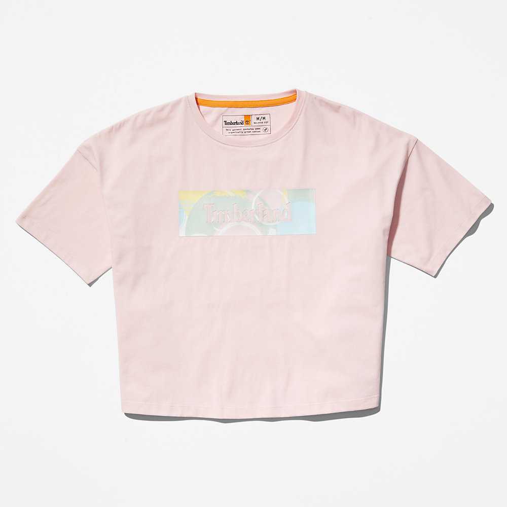 Women's Timberland Pastel T Shirts Pink | UAE-5641982