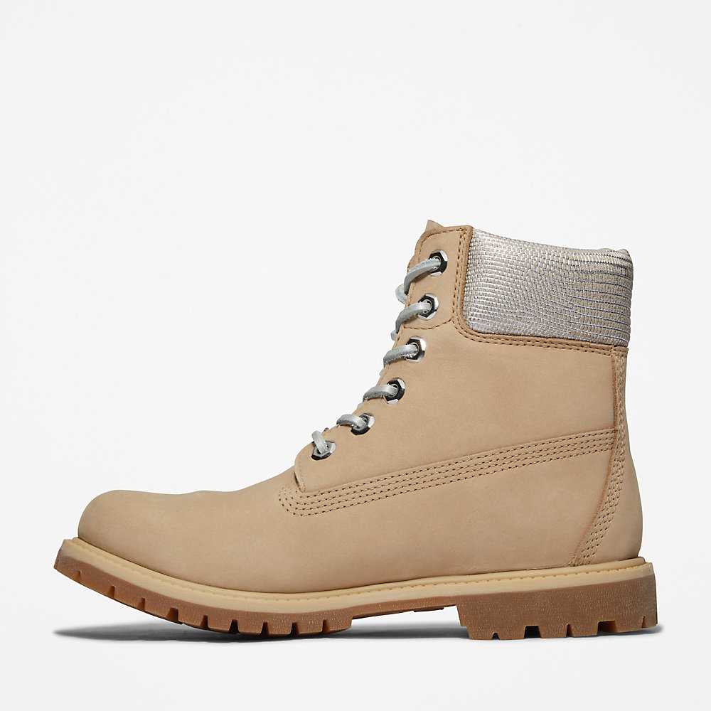 Women's Timberland Premium® 6 Inch Waterproof Boots Beige | UAE-4603157