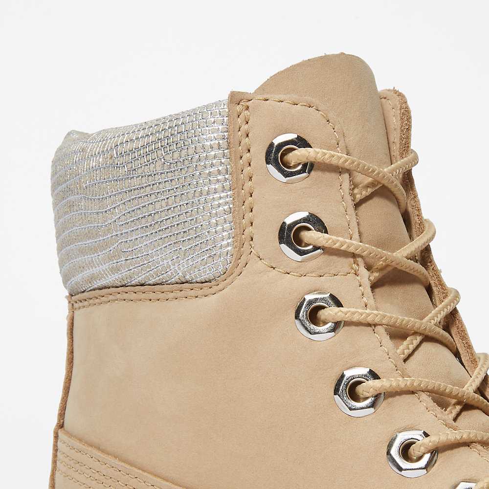 Women's Timberland Premium® 6 Inch Waterproof Boots Beige | UAE-4603157