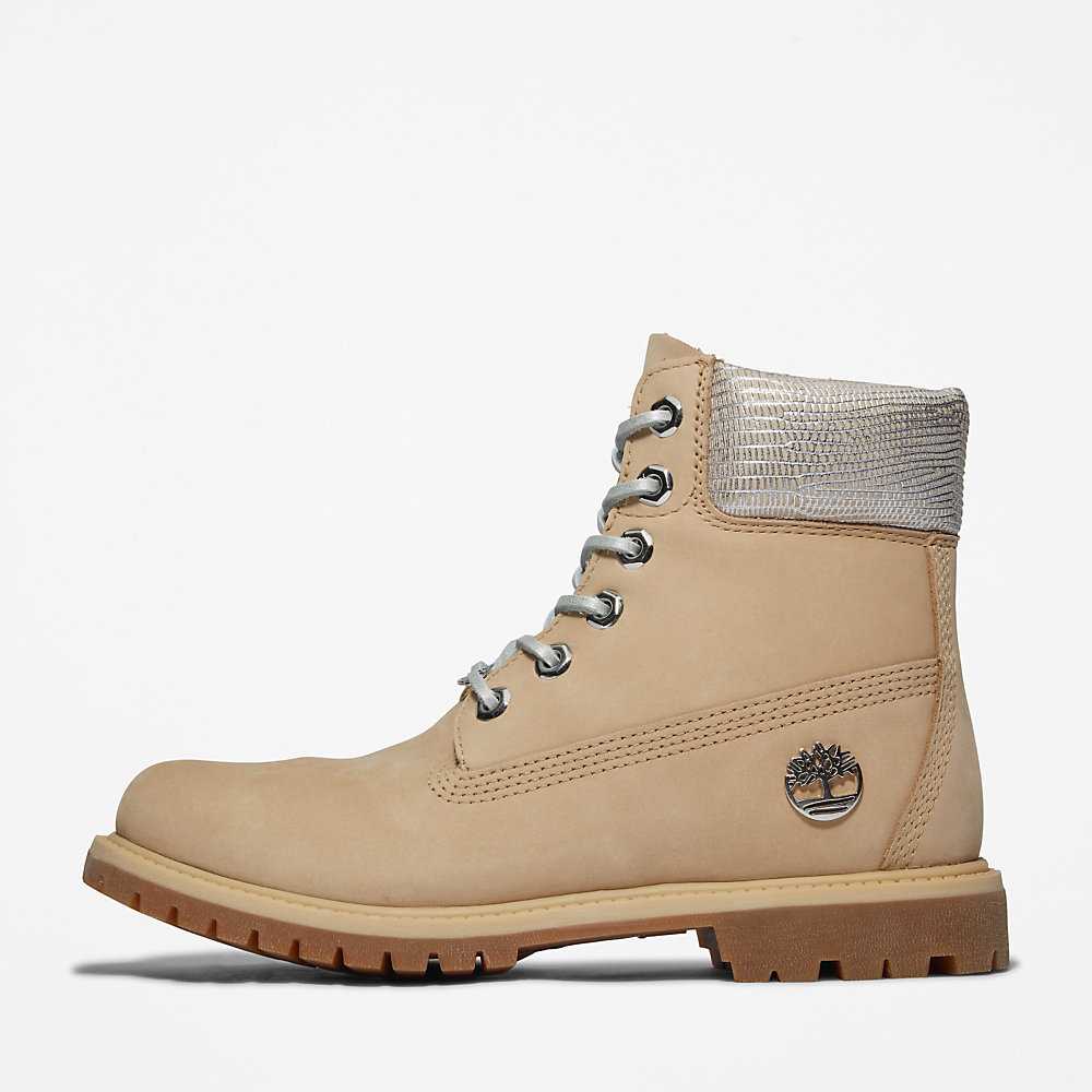 Women's Timberland Premium® 6 Inch Waterproof Boots Beige | UAE-4603157