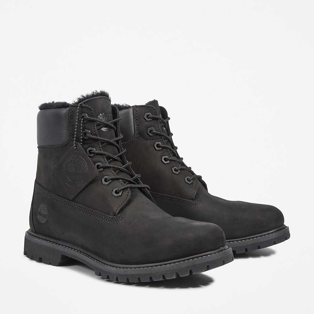 Women's Timberland Premium® 6 Inch Waterproof Boots Black | UAE-5612938