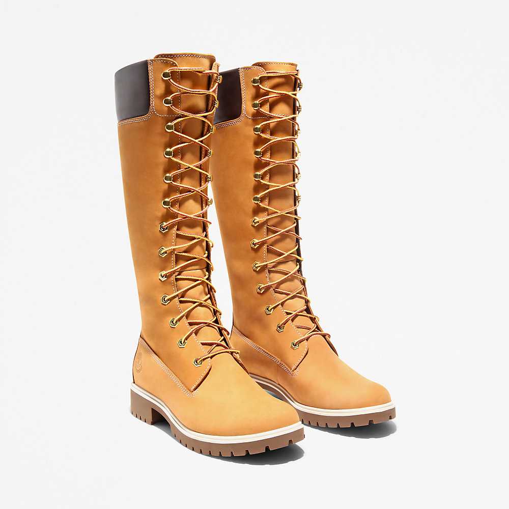 Women's Timberland Premium® 6 Inch Waterproof Boots Yellow | UAE-9371058